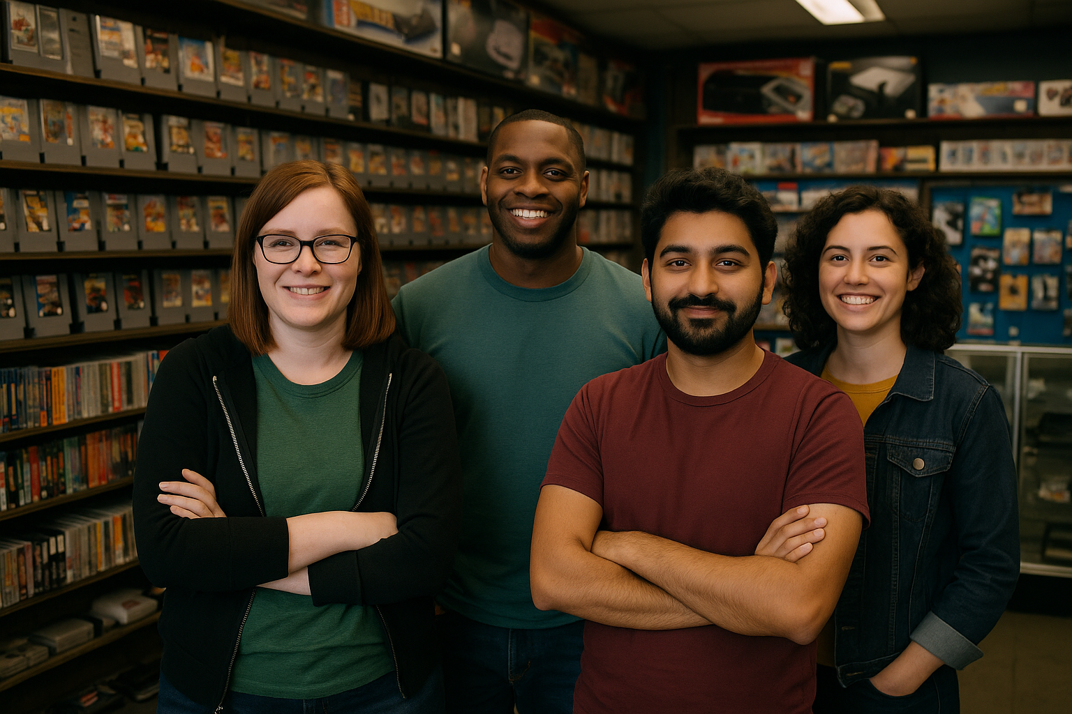 The RetroRex crew in the shop